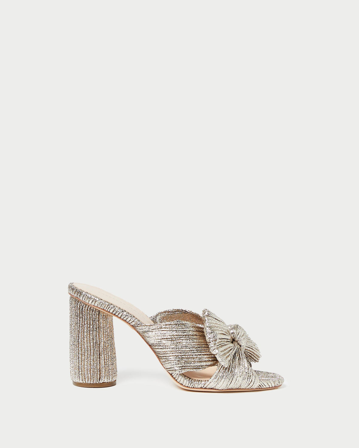 Women Loeffler Randall Penny Champagne Pleated Bow Heel