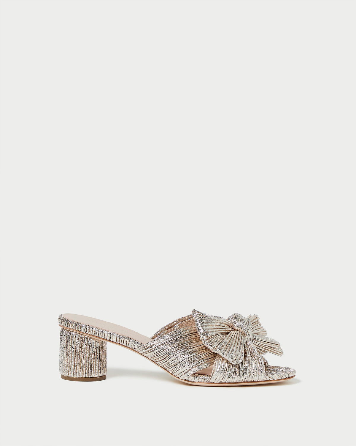 Women Loeffler Randall Emilia Champagne Pleated Bow Heel