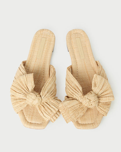 Women Loeffler Randall Daphne Natural Bow Slide Sandal