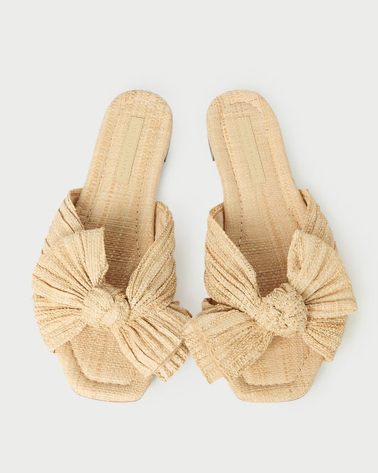 Women Loeffler Randall Daphne Natural Bow Slide Sandal