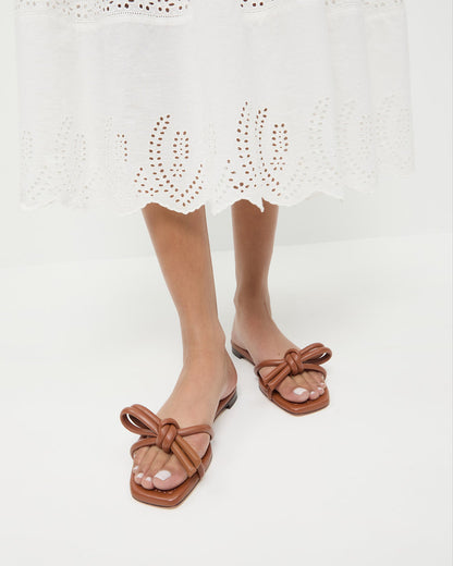 Women Loeffler Randall Hadley Timber Leather Bow Sandal