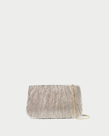 Women Loeffler Randall Brit Champagne Flat Pleated Clutch