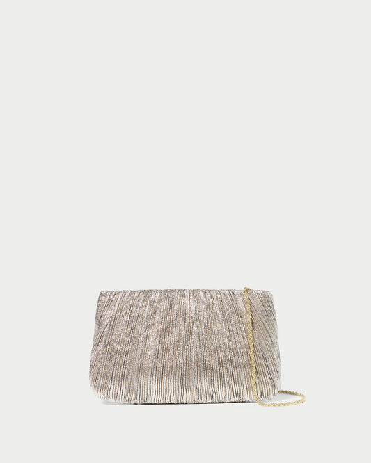 Women Loeffler Randall Brit Champagne Flat Pleated Clutch