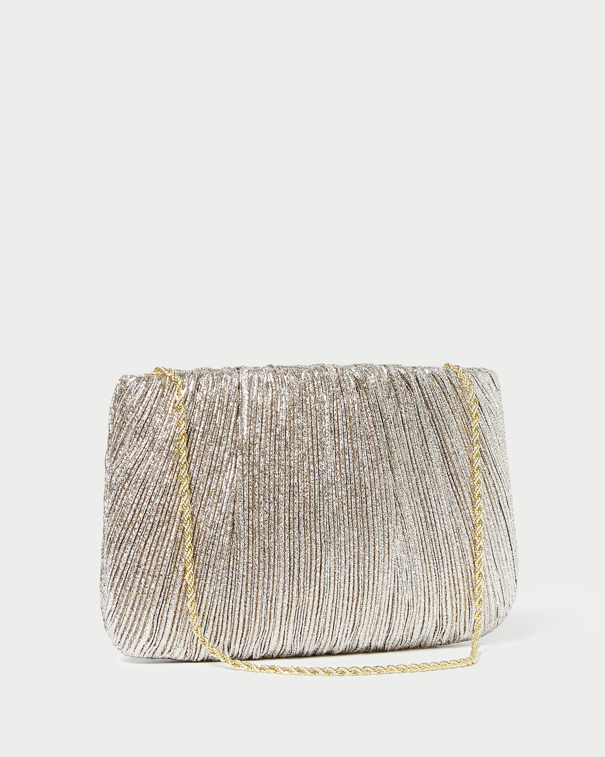 Women Loeffler Randall Brit Champagne Flat Pleated Clutch