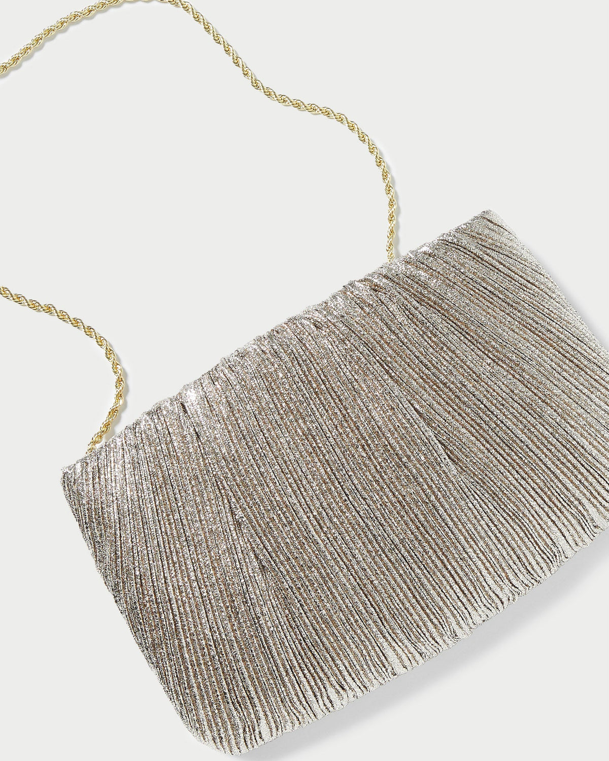 Women Loeffler Randall Brit Champagne Flat Pleated Clutch