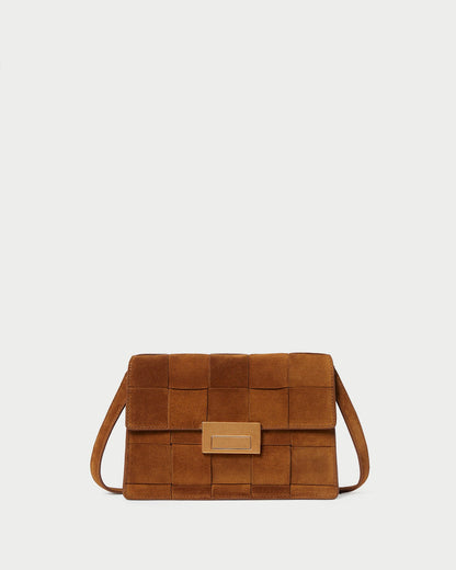 Women Loeffler Randall Delphine Cacao Suede Shoulder Bag