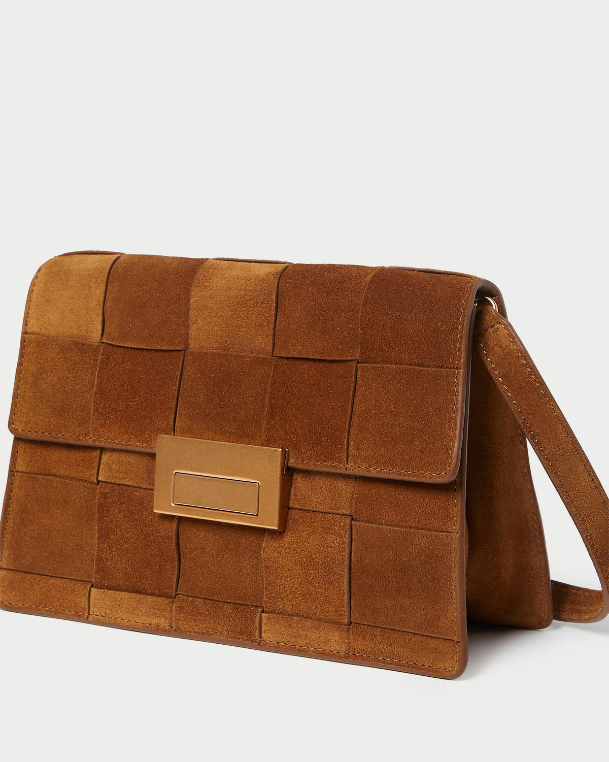 Women Loeffler Randall Delphine Cacao Suede Shoulder Bag