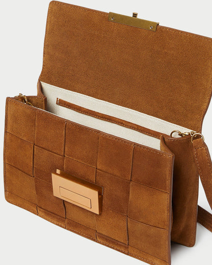 Women Loeffler Randall Delphine Cacao Suede Shoulder Bag