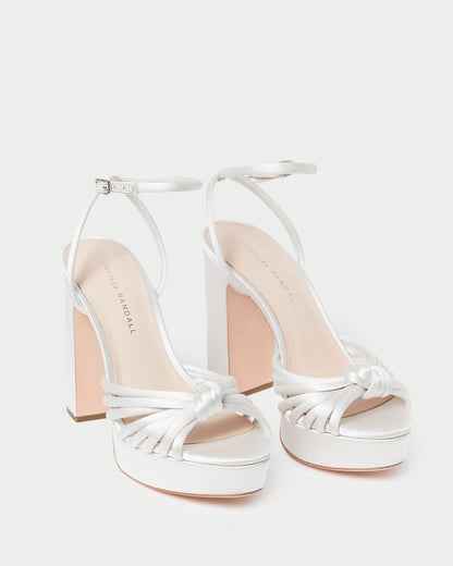 Women Loeffler Randall Rivka Cream Knot Platform Sandal