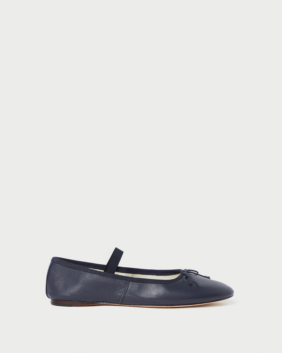 Women Loeffler Randall Leonie Navy Leather Ballet Flat