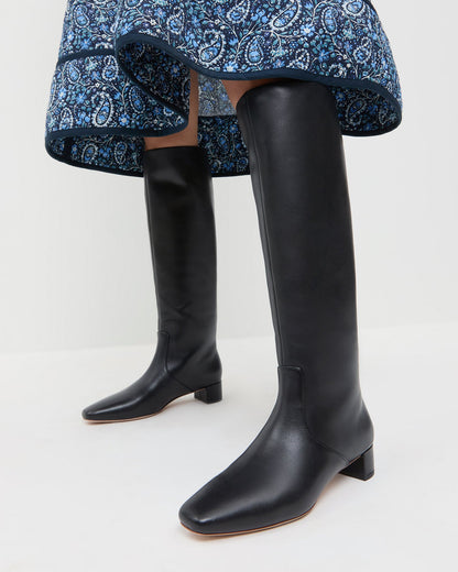 Women Loeffler Randall Indy Black Leather Tall Boot