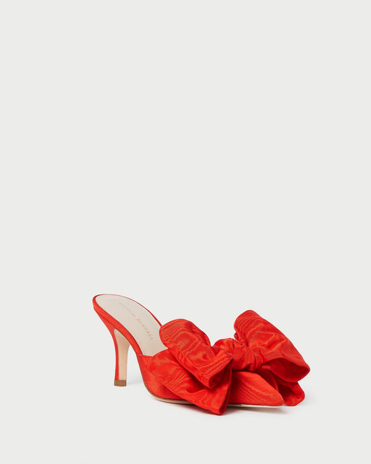 Women Loeffler Randall Margot Red Moiré Bow Mule