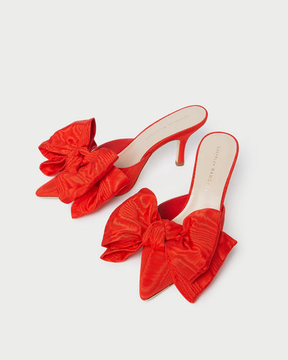 Women Loeffler Randall Margot Red Moiré Bow Mule