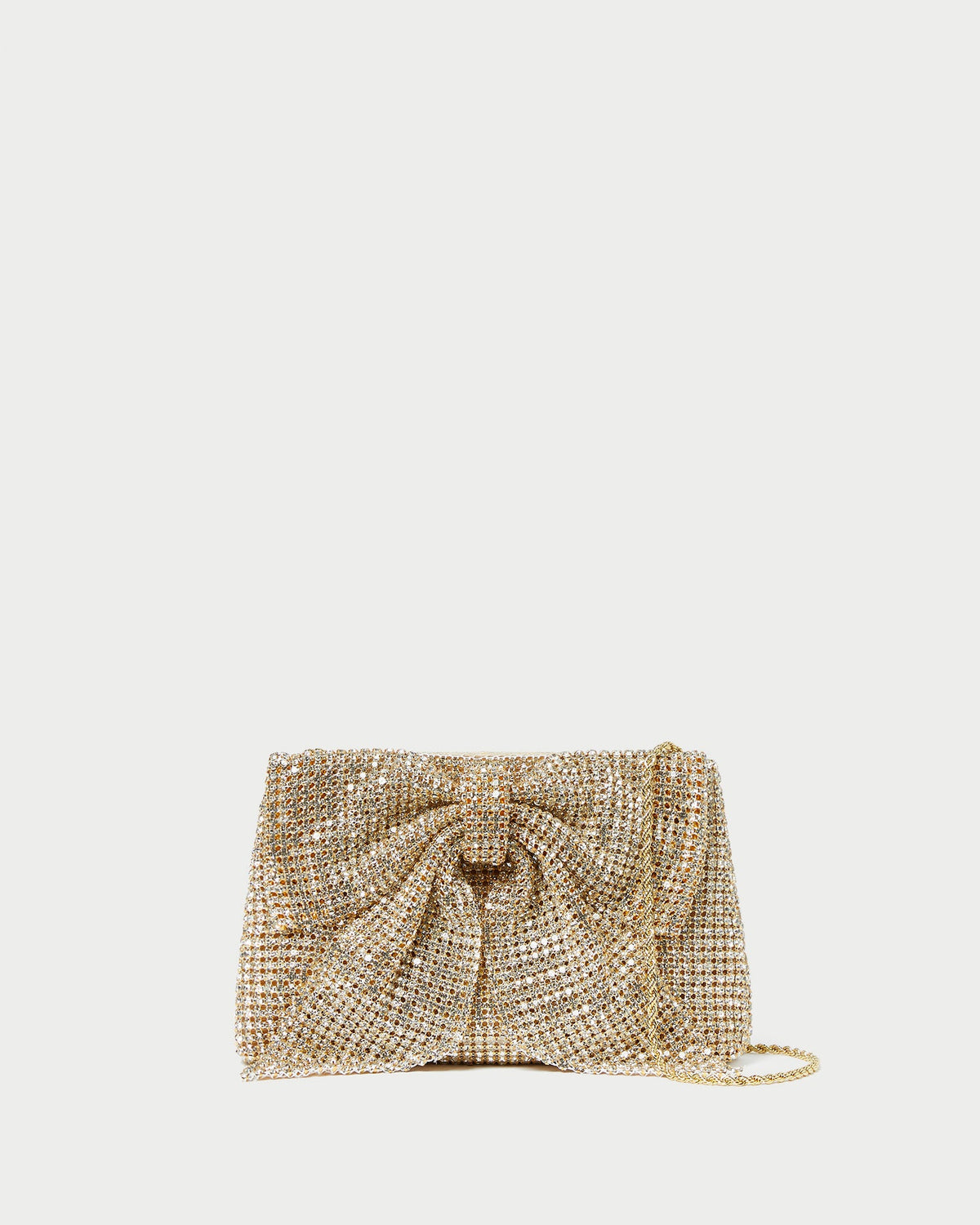 Women Loeffler Randall Jolene Gold Diamanté Bow Clutch
