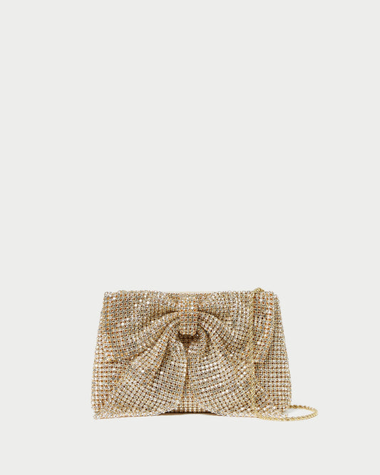 Women Loeffler Randall Jolene Gold Diamanté Bow Clutch