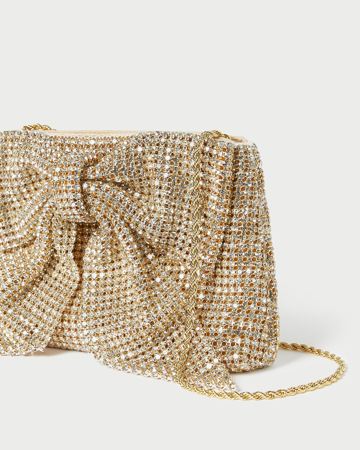 Women Loeffler Randall Jolene Gold Diamanté Bow Clutch