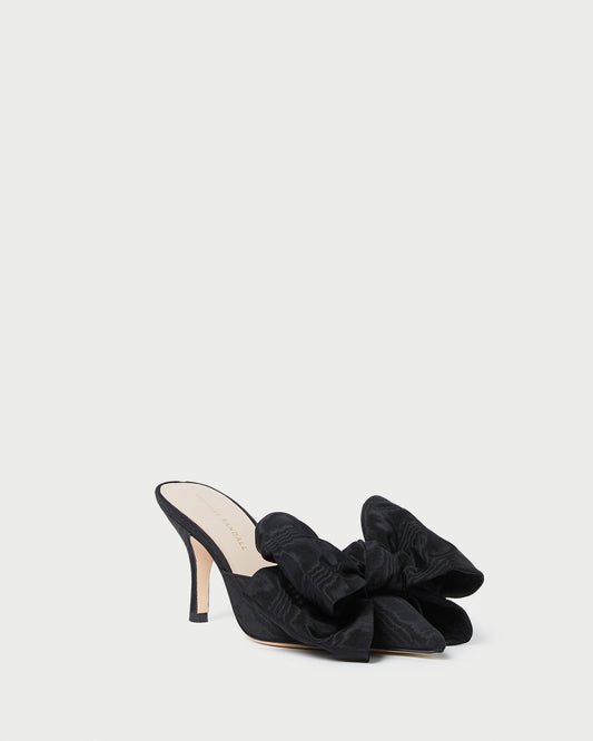 Women Loeffler Randall Margot Black Moiré Bow Mule