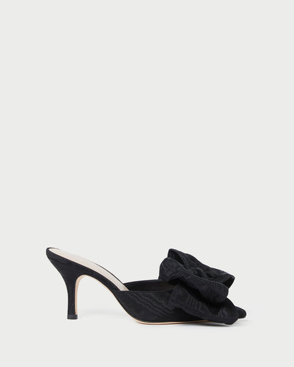Women Loeffler Randall Margot Black Moiré Bow Mule