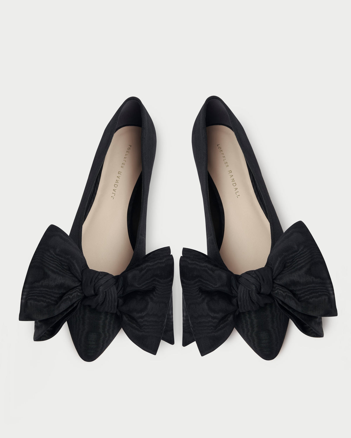 Women Loeffler Randall Noa Black Moiré Bow Flat