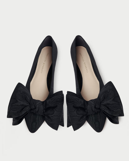 Women Loeffler Randall Noa Black Moiré Bow Flat