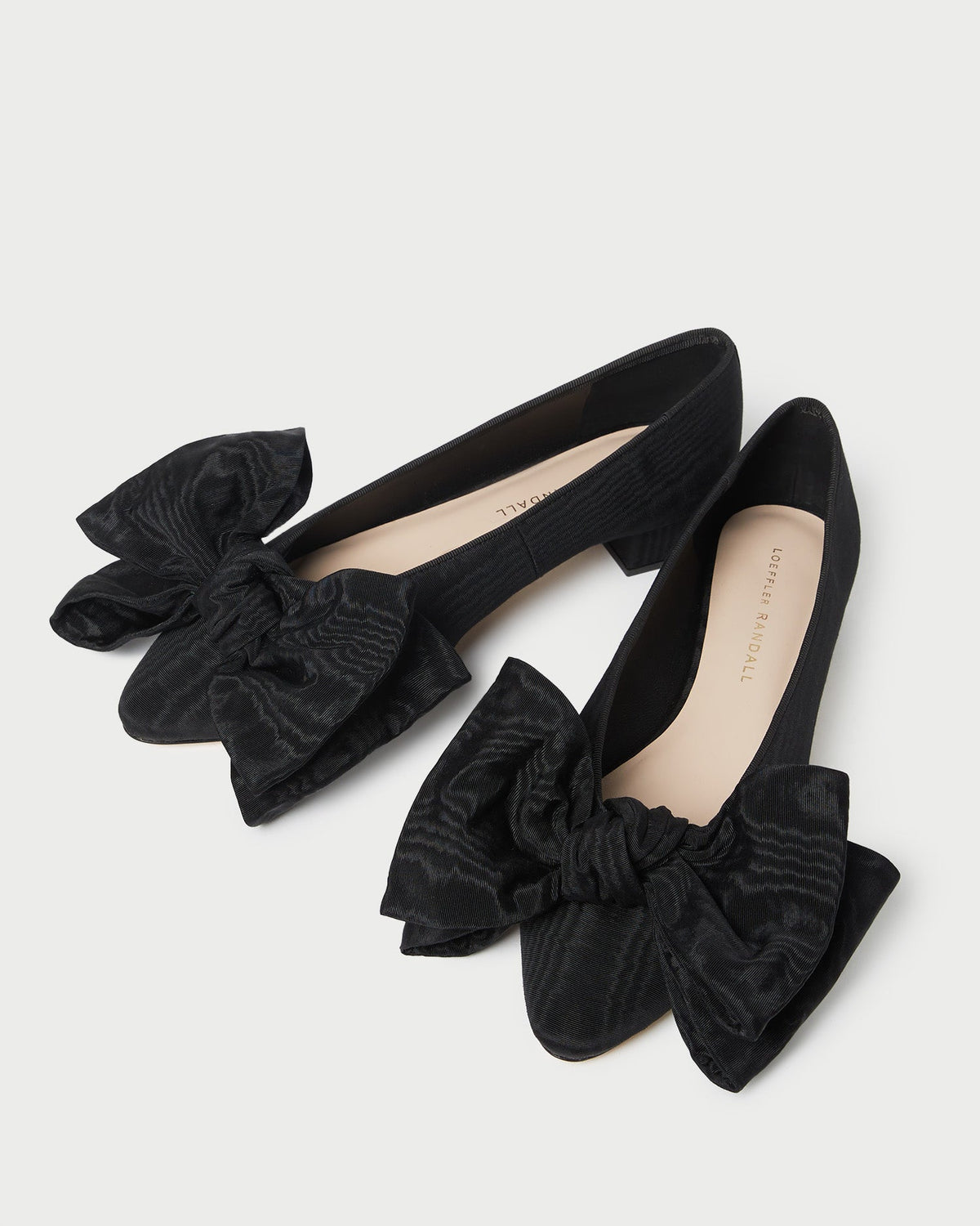 Women Loeffler Randall Noa Black Moiré Bow Flat