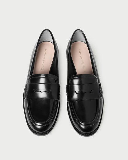 Women Loeffler Randall Rachel Black Leather Loafer