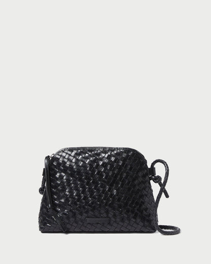 Women Loeffler Randall Mallory Black Woven Leather Crossbody