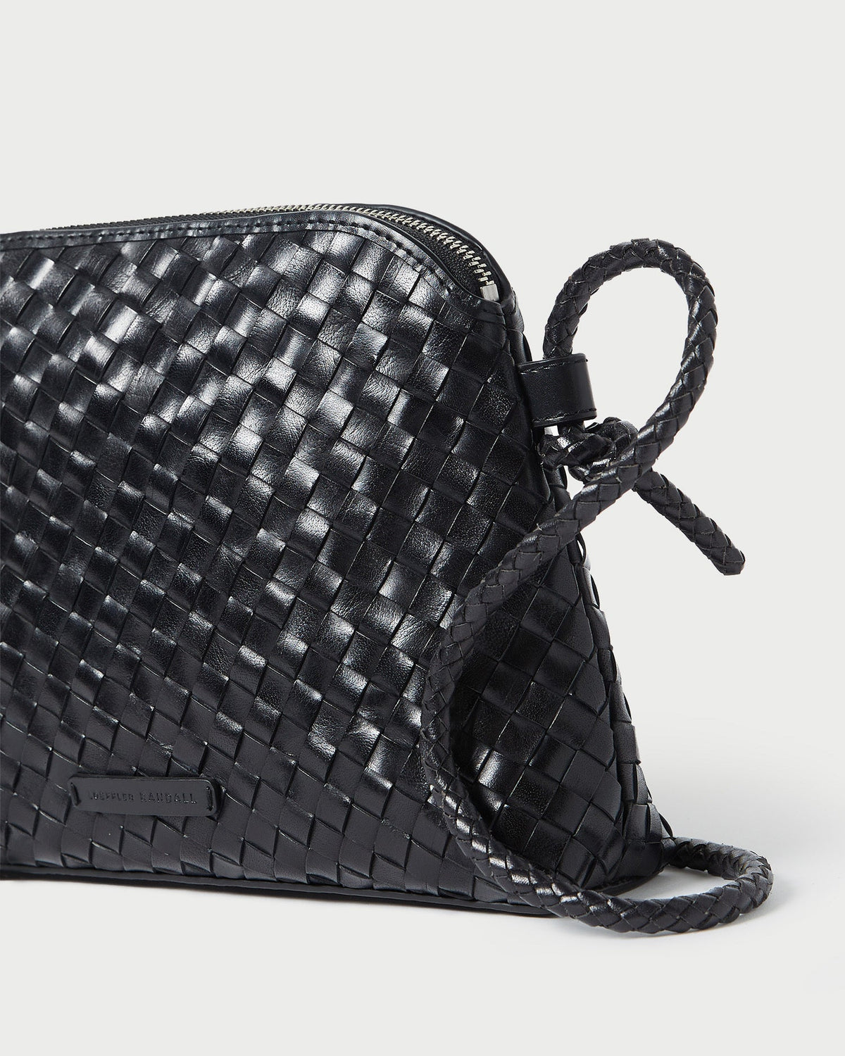 Women Loeffler Randall Mallory Black Woven Leather Crossbody