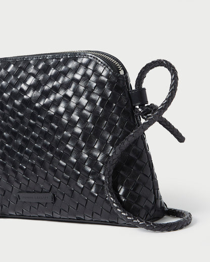 Women Loeffler Randall Mallory Black Woven Leather Crossbody