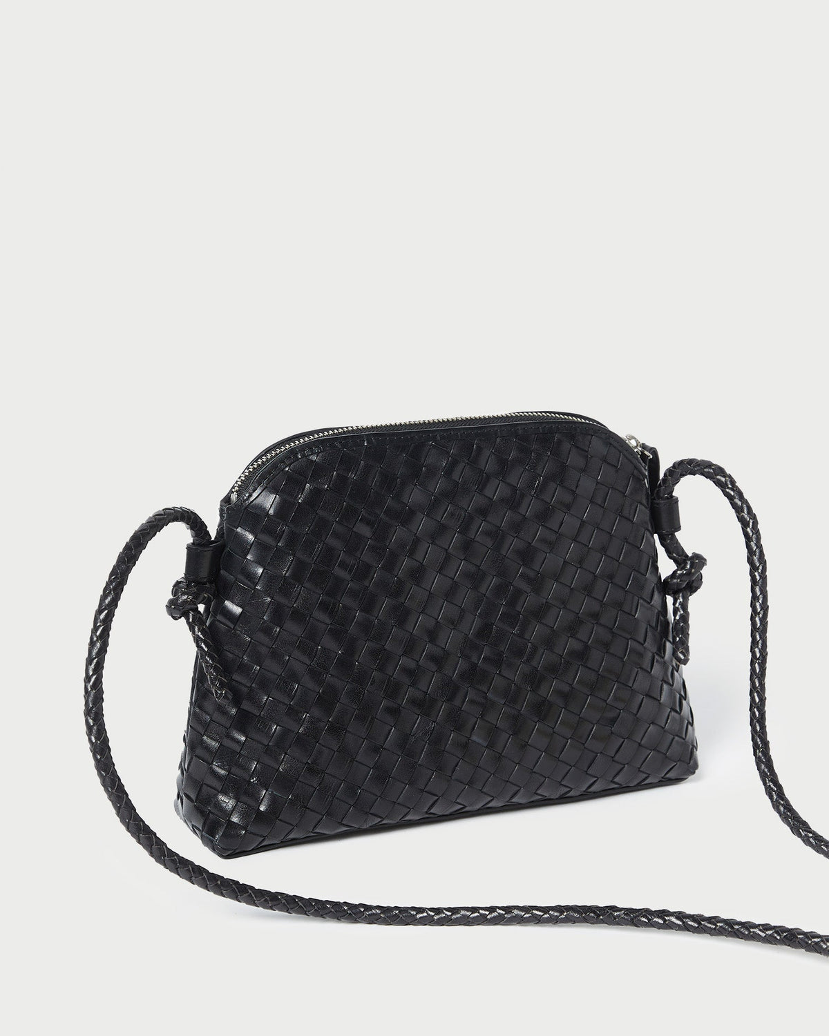 Women Loeffler Randall Mallory Black Woven Leather Crossbody