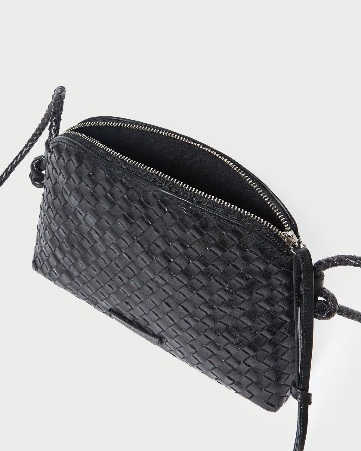 Women Loeffler Randall Mallory Black Woven Leather Crossbody