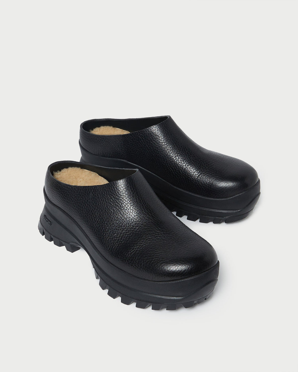 Women Loeffler Randall Gemma Black Leather Lug Mule