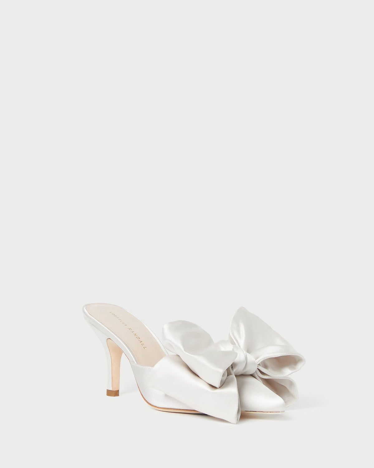 Women Loeffler Randall Margot Cream Satin Bow Mule