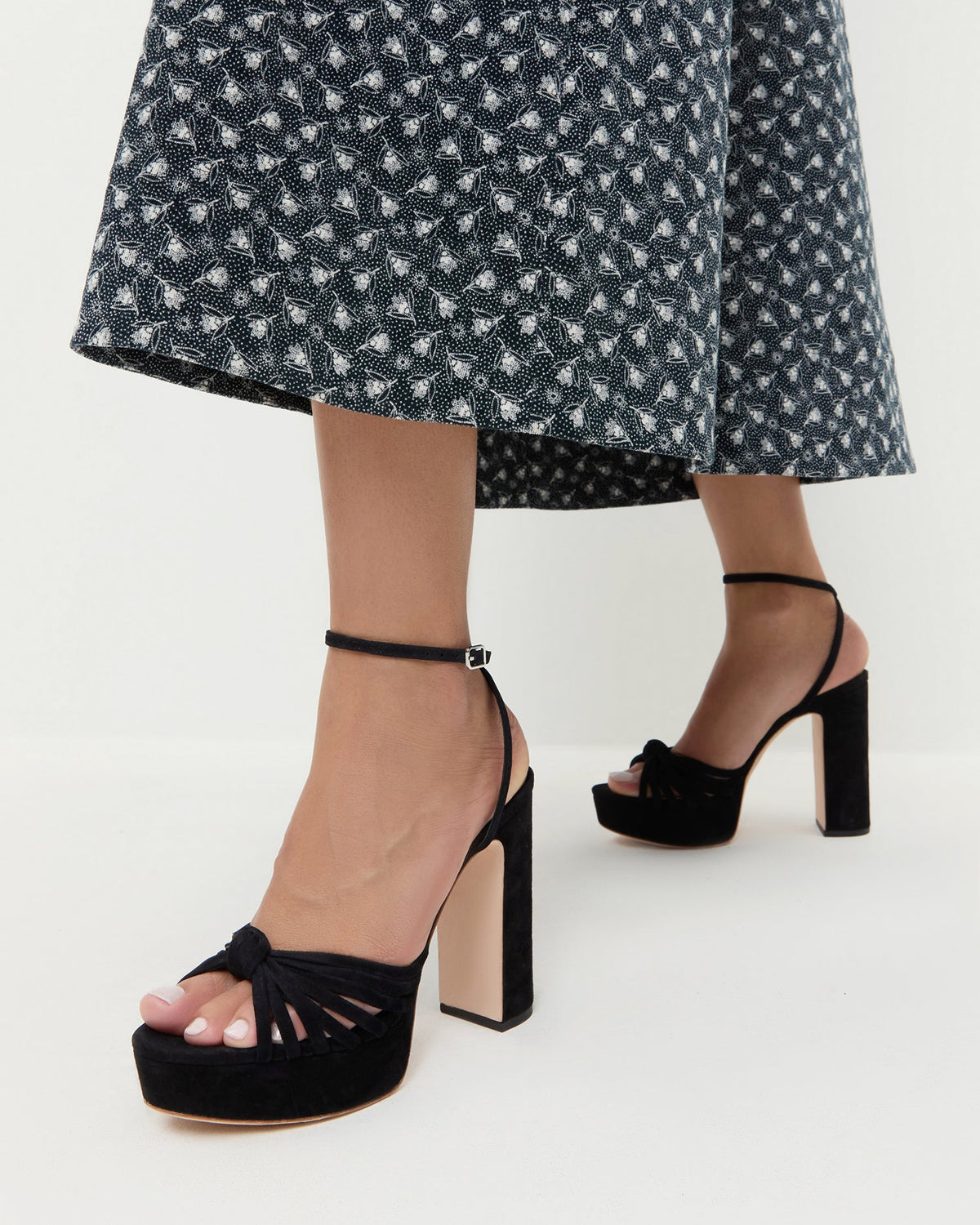 Women Loeffler Randall Rivka Black Suede Platform Sandal