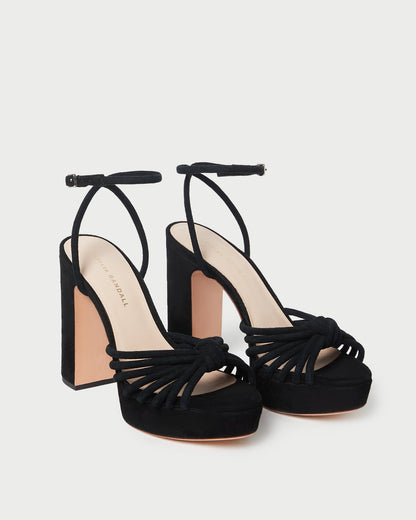 Women Loeffler Randall Rivka Black Suede Platform Sandal
