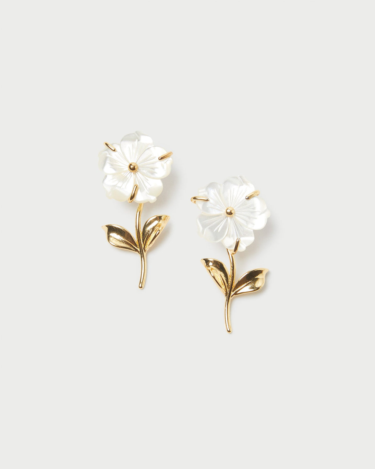 Women Loeffler Randall Mai Gold/Pearl Flower Earrings