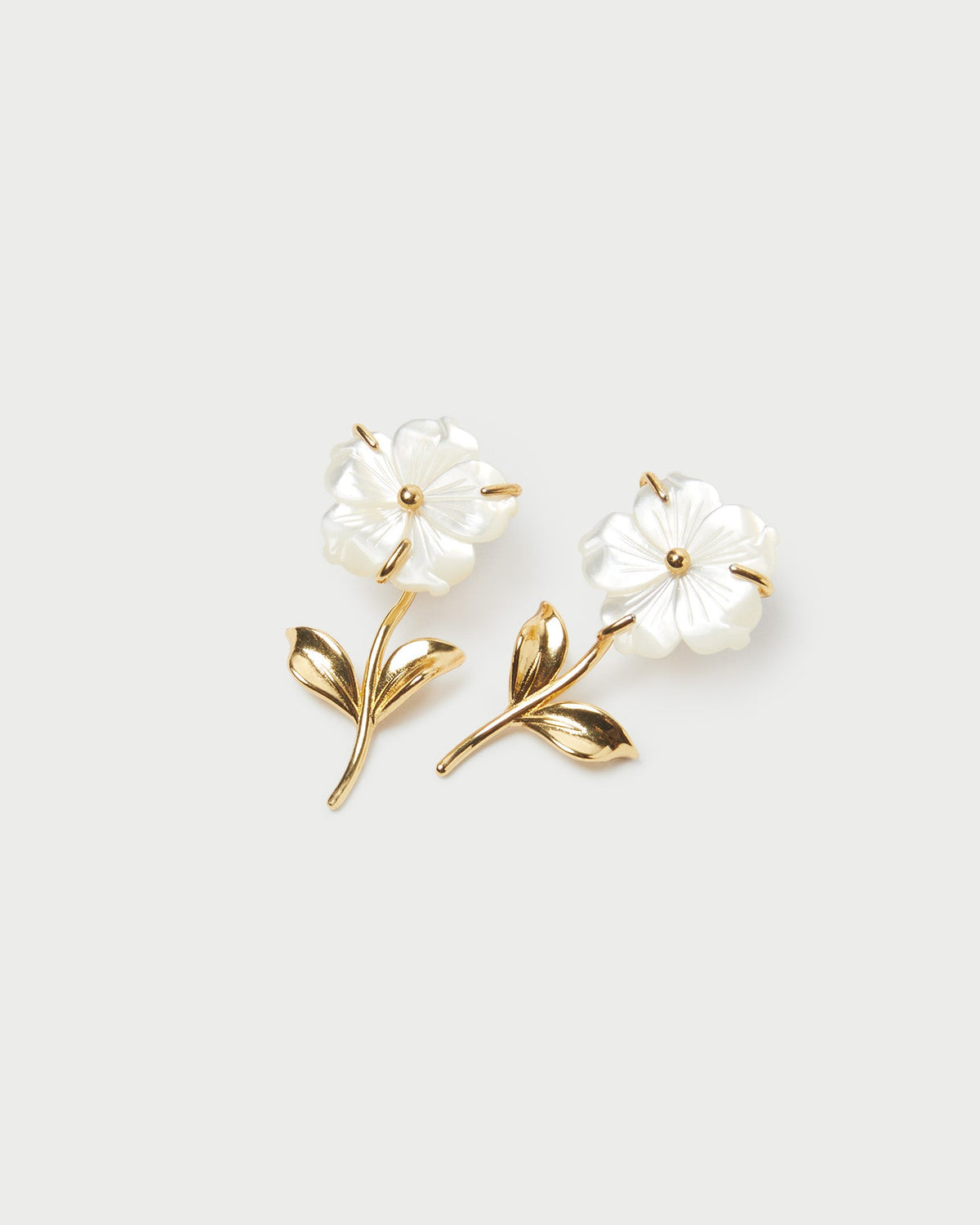 Women Loeffler Randall Mai Gold/Pearl Flower Earrings