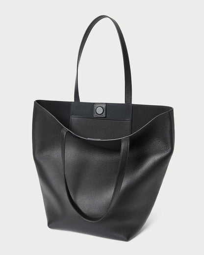 Women Loeffler Randall Walker Black Pebbled Leather Tote