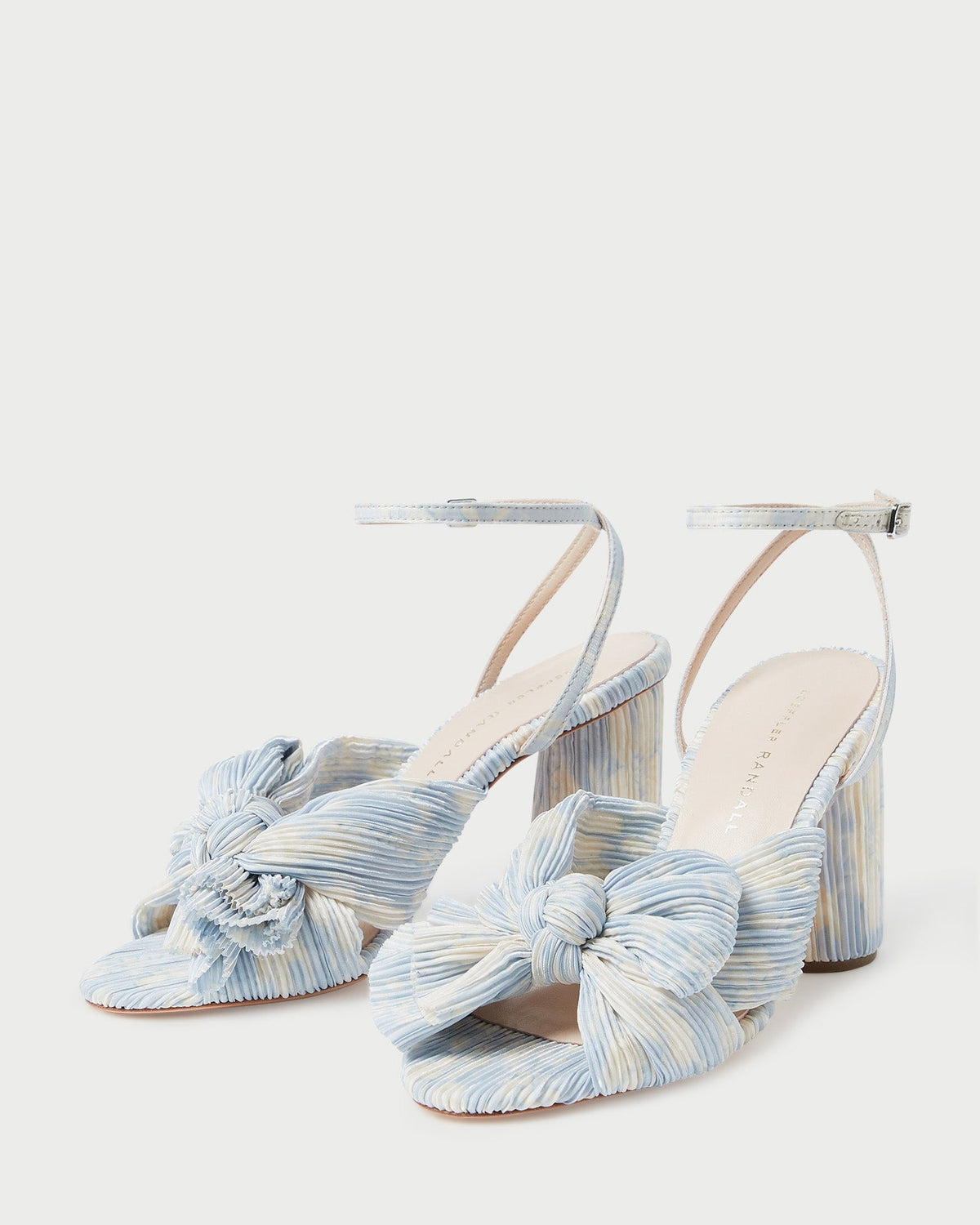 Women Loeffler Randall Camellia Blue Floral Bow Heel