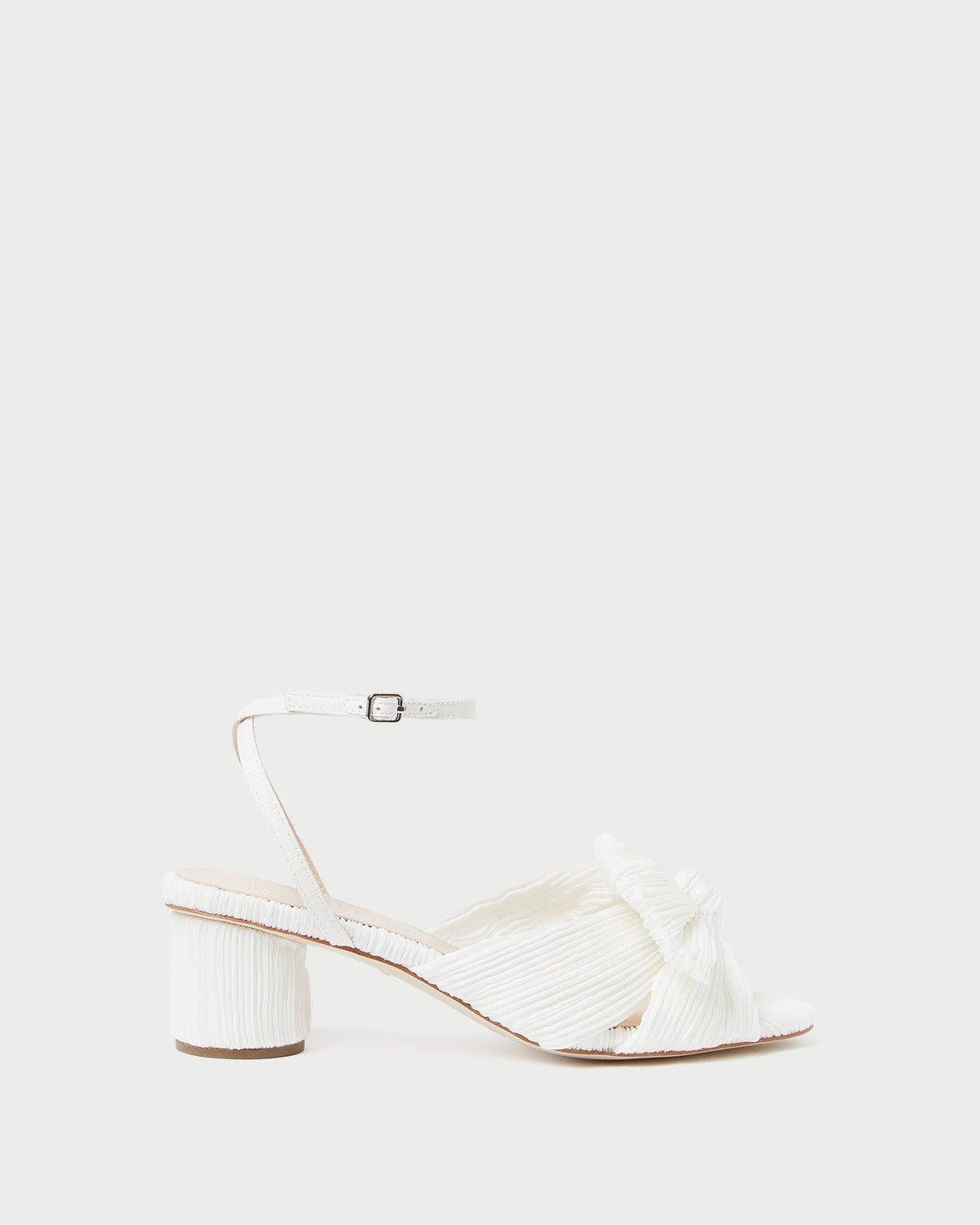 Women Loeffler Randall Dahlia White Pleated Bow Heel