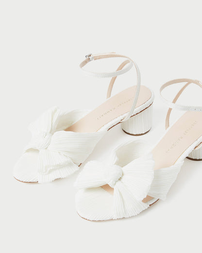 Women Loeffler Randall Dahlia White Pleated Bow Heel