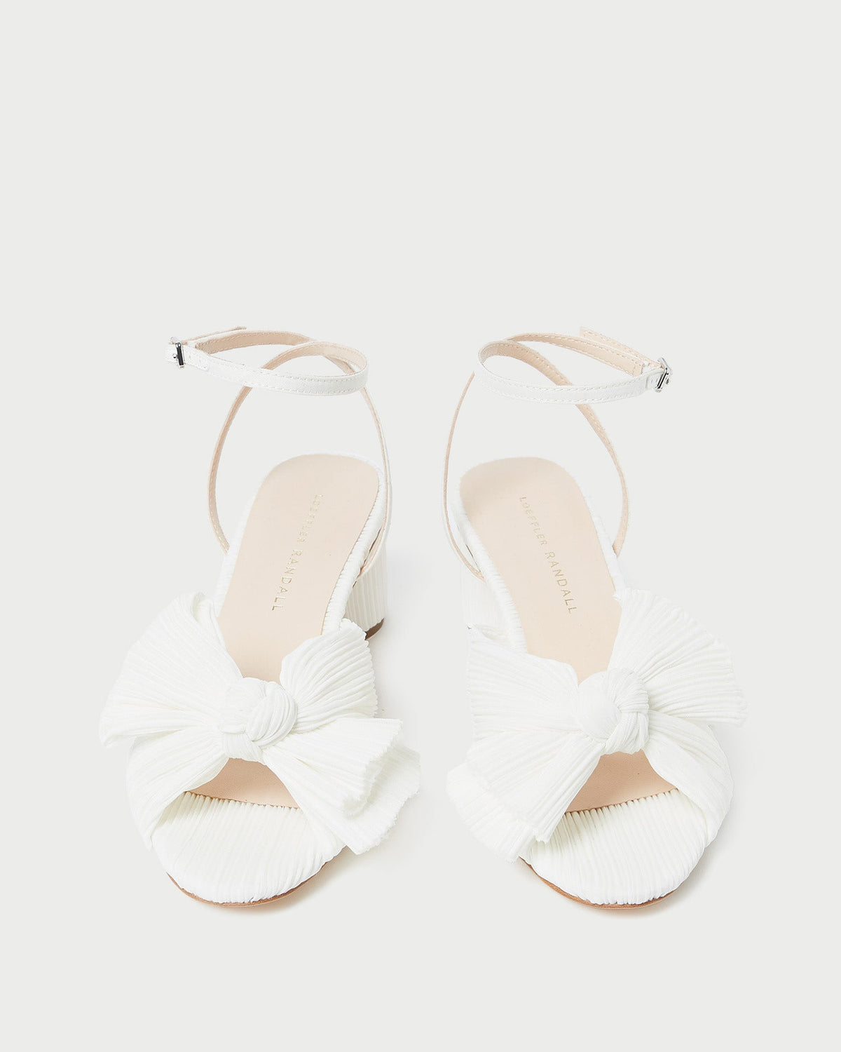 Women Loeffler Randall Dahlia White Pleated Bow Heel