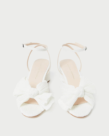 Women Loeffler Randall Dahlia White Pleated Bow Heel