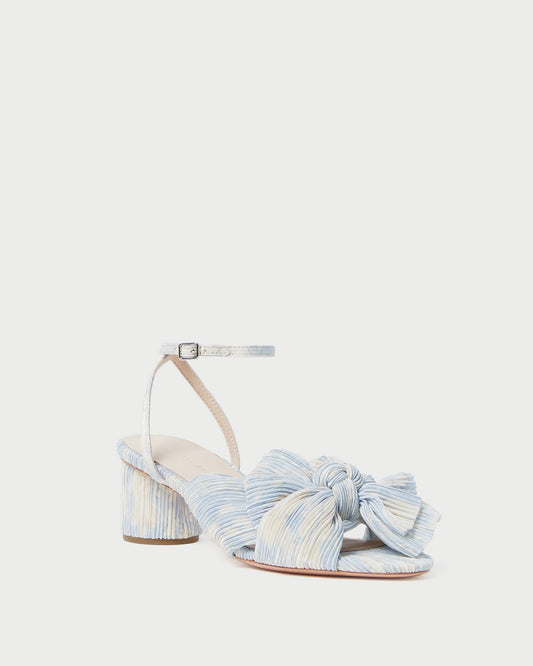 Women Loeffler Randall Dahlia Blue Floral Bow Heel