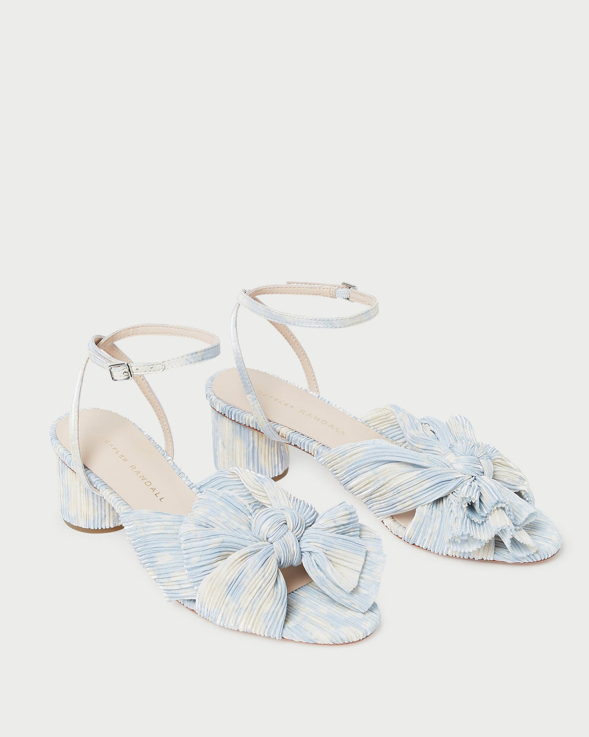 Women Loeffler Randall Dahlia Blue Floral Bow Heel