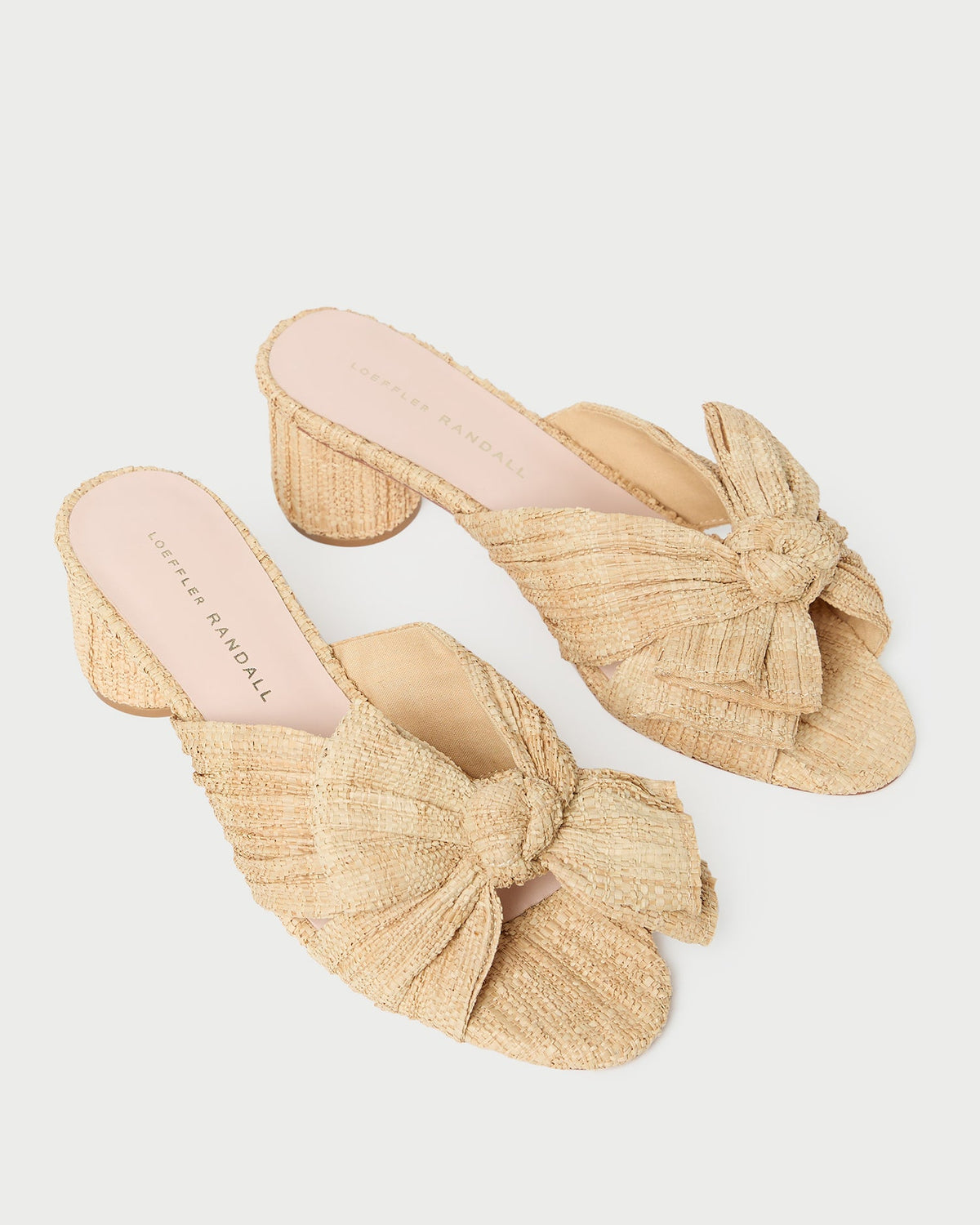 Women Loeffler Randall Emilia Natural Pleated Bow Heel