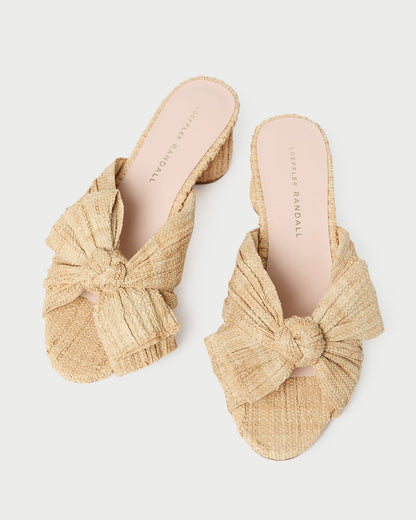 Women Loeffler Randall Emilia Natural Pleated Bow Heel
