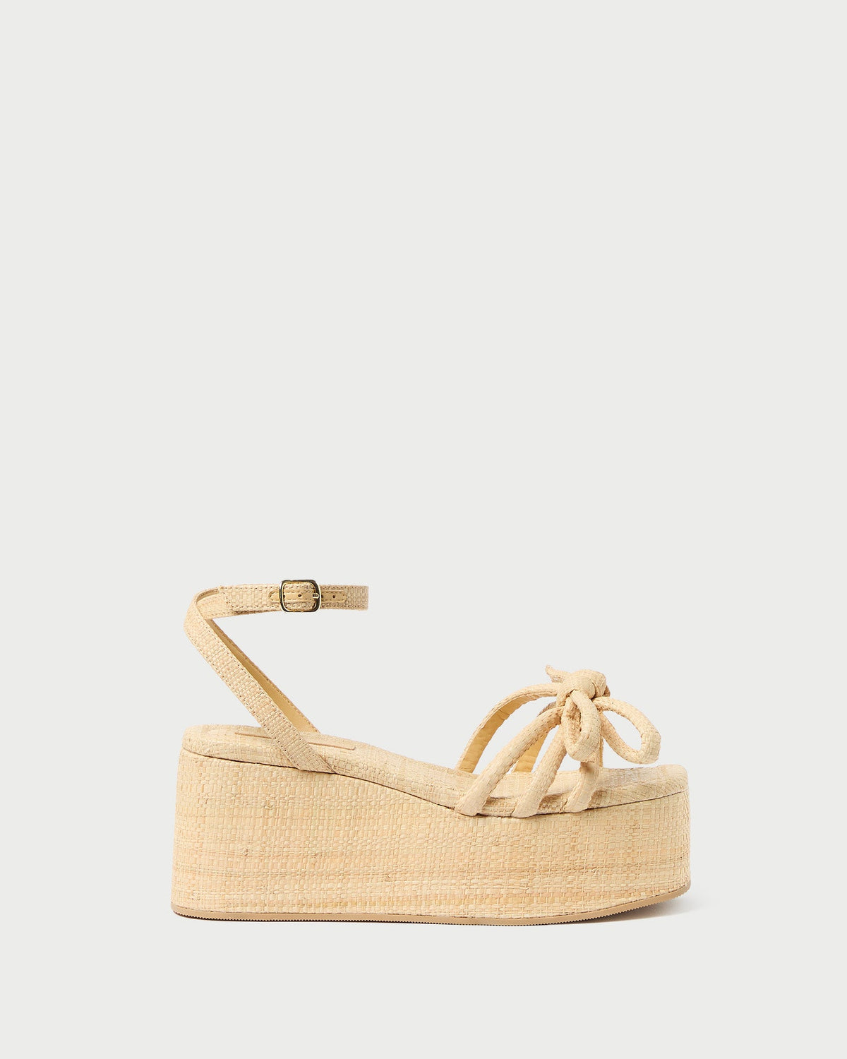 Women Loeffler Randall Hudson Natural Raffia Platform Sandal