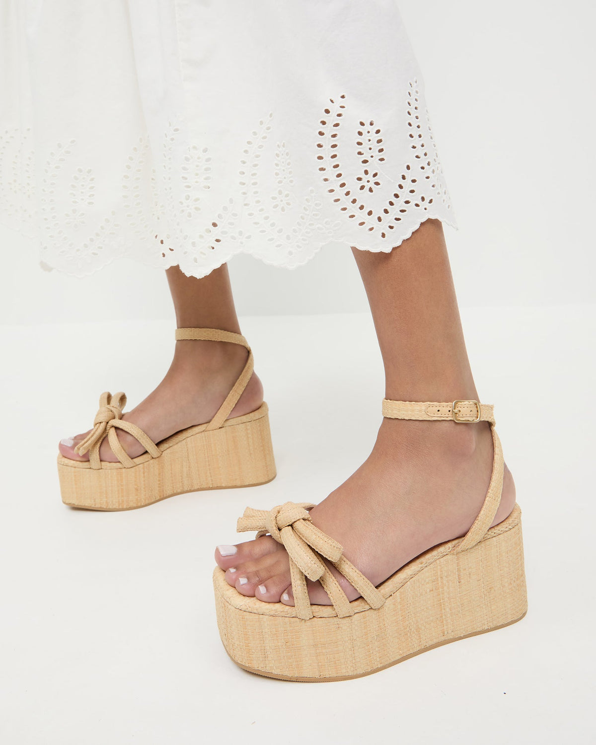 Women Loeffler Randall Hudson Natural Raffia Platform Sandal