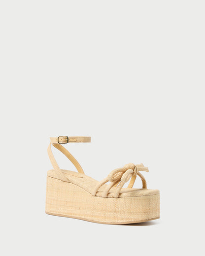 Women Loeffler Randall Hudson Natural Raffia Platform Sandal